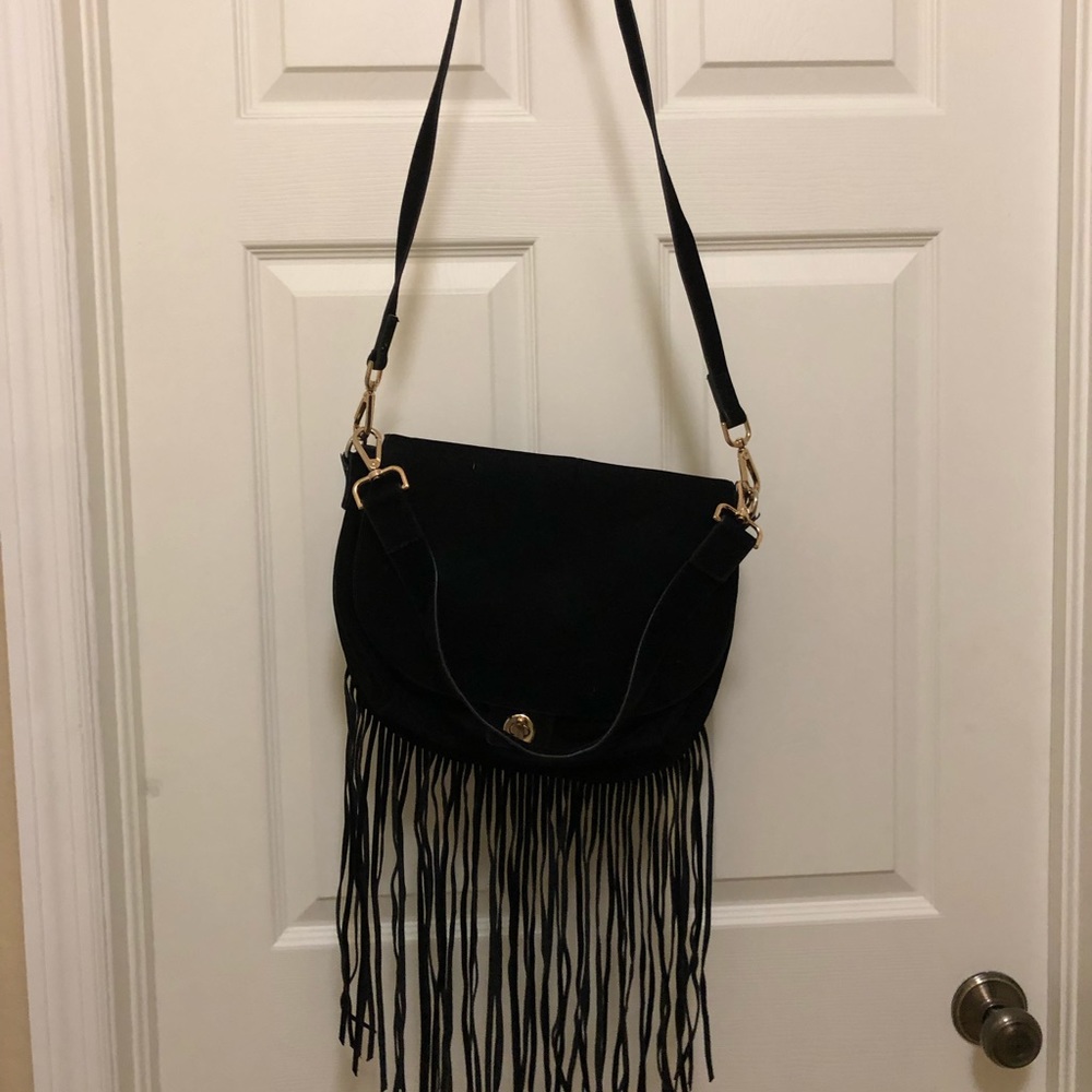 H&M black stripe crossbody bag